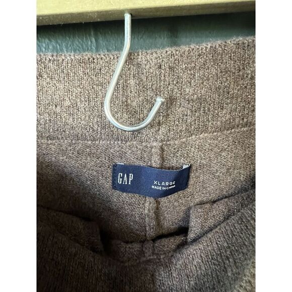Gap Womens Brown Wide Leg Knit Pull On Sweatpants w/ Drawstring Size XL - Picture 3 of 3